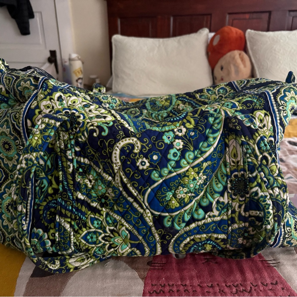 Large Vera Bradley Blue and Green Floral Bag